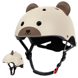 Cască de bicicletă pentru copii KORIMEFA, model ursuleț panda, pentru băieți de 1-8 ani — ureche dreaptă ruptă (stare: vezi a 2-a poză)