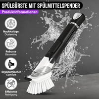 KORKENKURLING Mosogatókefe Szappan Adagolóval Fekete Szett Edény Serpenyő Tisztításhoz 2