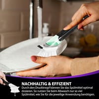 KORKENKURLING Mosogatókefe Szappan Adagolóval Fekete Szett Edény Serpenyő Tisztításhoz 6