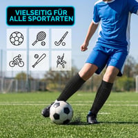 Detské futbalové chrániče holení KORVORIA veľkosť XS, priedušné chrániče s voštinovou štruktúrou a protišmykovým silikónom, pružné, čierne 9
