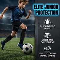 Detské futbalové chrániče holení KORVORIA veľkosť XS, priedušné chrániče s voštinovou štruktúrou a protišmykovým silikónom, pružné, čierne 4