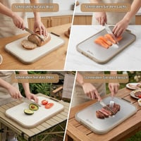 Tocător de bucătărie KORVORIA Titan, antibacterian, din plastic, dimensiune mare, cu șanț pentru scurgerea sucului, lavabil în mașina de spălat vase, pentru carne, legume și fructe 9