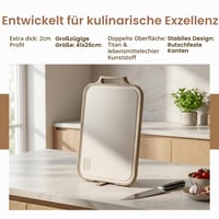 Tocător de bucătărie KORVORIA Titan, antibacterian, din plastic, dimensiune mare, cu șanț pentru scurgerea sucului, lavabil în mașina de spălat vase, pentru carne, legume și fructe 3