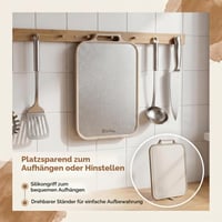 Tocător de bucătărie KORVORIA Titan, antibacterian, din plastic, dimensiune mare, cu șanț pentru scurgerea sucului, lavabil în mașina de spălat vase, pentru carne, legume și fructe 7
