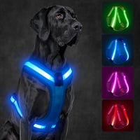 LED postroj pre psov KOSKILL, nabíjací, na nočné prechádzky - zelený - veľkosť XL 2