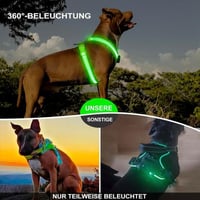 KOSKILL LED Kutya Hám Töltöthető Fényvisszaverő Sötétben Világító XL Sárga 3