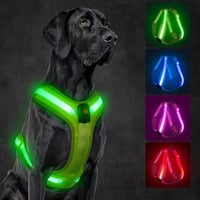 KOSKILL LED Kutya Hám Töltöthető Fényvisszaverő Sötétben Világító XL Sárga 1