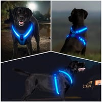 KOSKILL LED postroj pre psov, nabíjateľný, reflexný - modrý - veľkosť XL 2