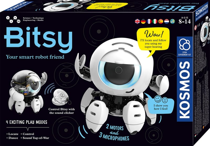 Kosmos 617424 Bitsy – Robotický kamarát, vedecká súprava pre deti – Ovládaný zvukom, pre deti od 8 do 12 rokov, viacjazyčný návod