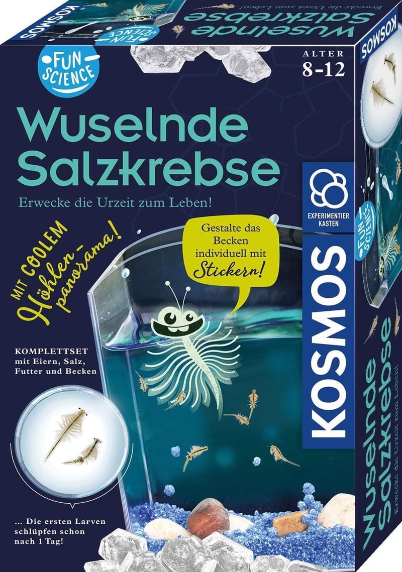 Kosmos Fun Science Vedecká súprava s žiabronôžkami pre deti od 8 rokov – Žiabronôžky, vajíčka a krmivo, kompletná štartovacia súprava