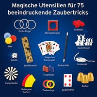 Kosmos Magic Die Zauberschule Gold Edition – 75 kúzelníckych trikov a ilúzií, 18 rekvizít, 3 úrovne náročnosti, kúzelnícka súprava pre deti od 8 rokov 3
