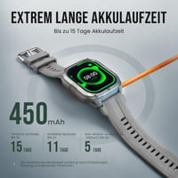 Inteligentné hodinky KOSPET Pulse 2 pre mužov a ženy, 1,96-palcový AMOLED displej, 15-dňová výdrž batérie, fitness smartwatch 5