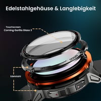 Inteligentné hodinky KOSPET Tank T3 Ultra 2 pre mužov s GPS, 60+ dňovou výdržou batérie, 1,43" AMOLED displejom, vodeodolnosťou 5ATM, Bluetooth volaním, snímačom tepu, SpO2, krokomerom, čierne 4