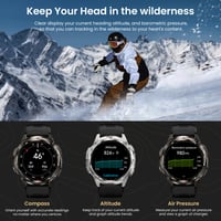 Inteligentné hodinky KOSPET Tank T3 Ultra 2 pre mužov s GPS, 60+ dňovou výdržou batérie, 1,43" AMOLED displejom, vodeodolnosťou 5ATM, Bluetooth volaním, snímačom tepu, SpO2, krokomerom, čierne 5