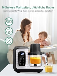 KOSTTE Bébiétel Készítő Gép, Multifunkciós Babakása Főző, 15 Perces Gőzölés, Fekete Turmixgép Bébiételhez 6