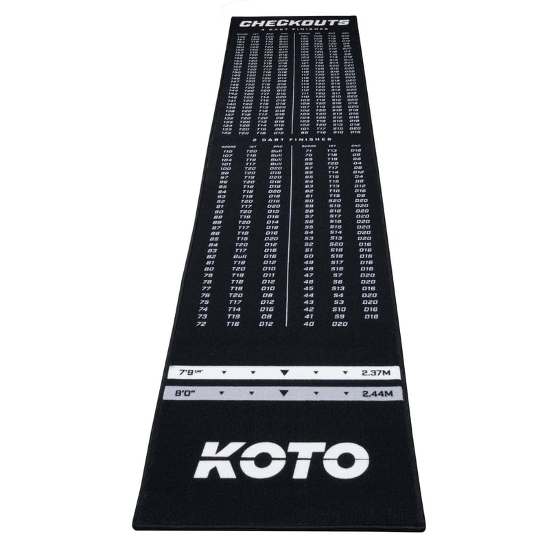 KOTO Check Out tepih za pikado, protuklizni - crni - 285x60 cm