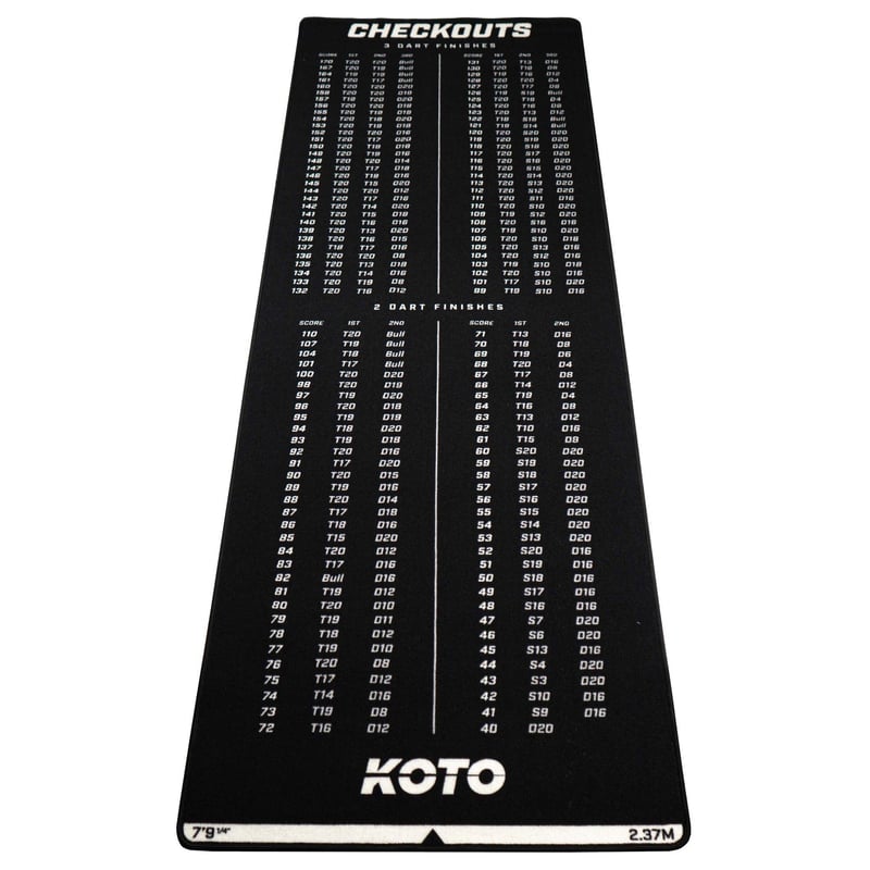 KOTO Checkout tepih za pikado sa zaštitom za pod i linijom za bacanje - 285x80 cm