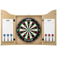 KOTO darts Kompletni set ormarića za dart - Hrastov Dartscenter 2 Set s 2 seta strelica, linijom za bacanje i pločom za bodovanje, 54x68 cm 1