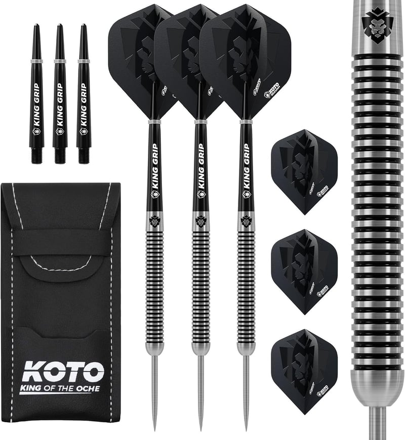 KOTO Forma 90% Darts 25g Ezüst Dartszett 3 Hegyel, Repülőkkel és Táskával