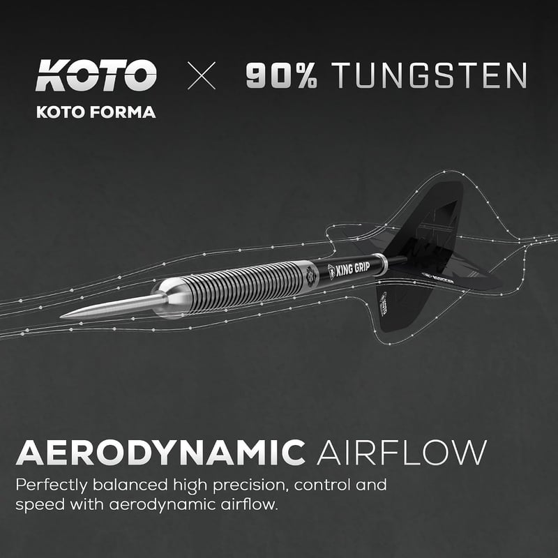 KOTO Forma 90% Darts 25g Ezüst Dartszett 3 Hegyel, Repülőkkel és Táskával