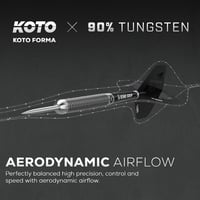 KOTO Forma 90% Darts 25g Ezüst Dartszett 3 Hegyel, Repülőkkel és Táskával 7