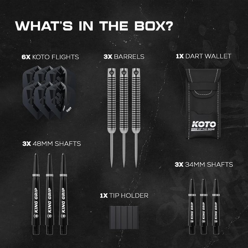 KOTO Forma 90% Darts 25g Ezüst Dartszett 3 Hegyel, Repülőkkel és Táskával