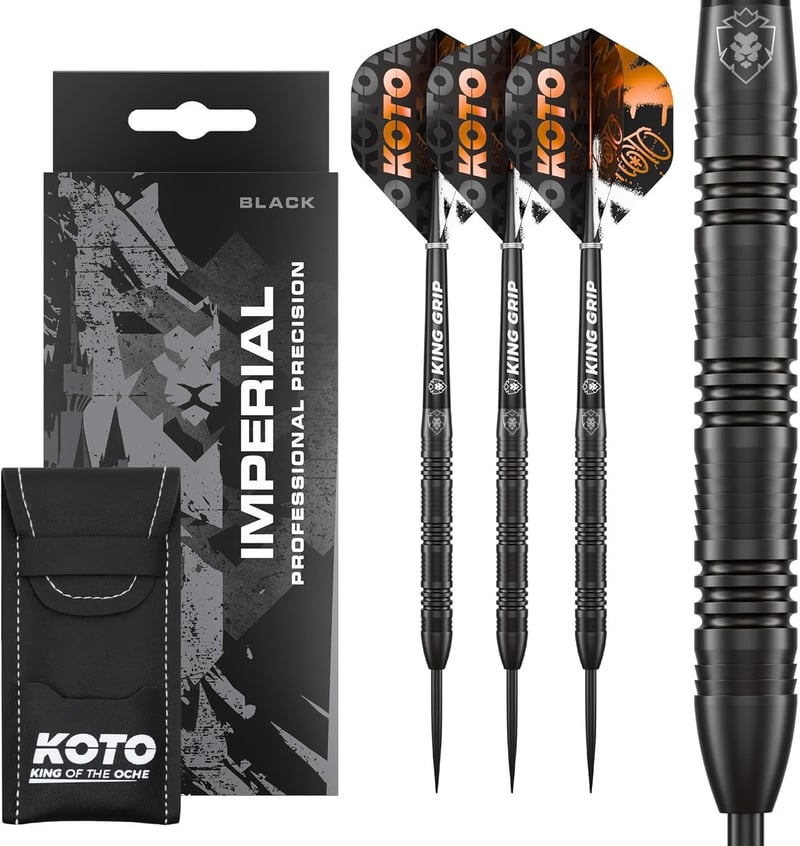 KOTO Imperial Dart Nyilak 21g Fekete 80% Tungsten Profi Dartpfeil Szett 3 Barrel 3 Flight 3 Shaft Kiegészítővel