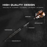 KOTO Imperial Dart Nyilak 21g Fekete 80% Tungsten Profi Dartpfeil Szett 3 Barrel 3 Flight 3 Shaft Kiegészítővel 5