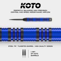 KOTO Imperial Darts 23g Fekete-Kék 80% Volfrám Szett 3 Hegyel Tollal Szárral 5