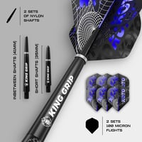 KOTO Imperial Darts 23g Fekete-Kék 80% Volfrám Szett 3 Hegyel Tollal Szárral 3