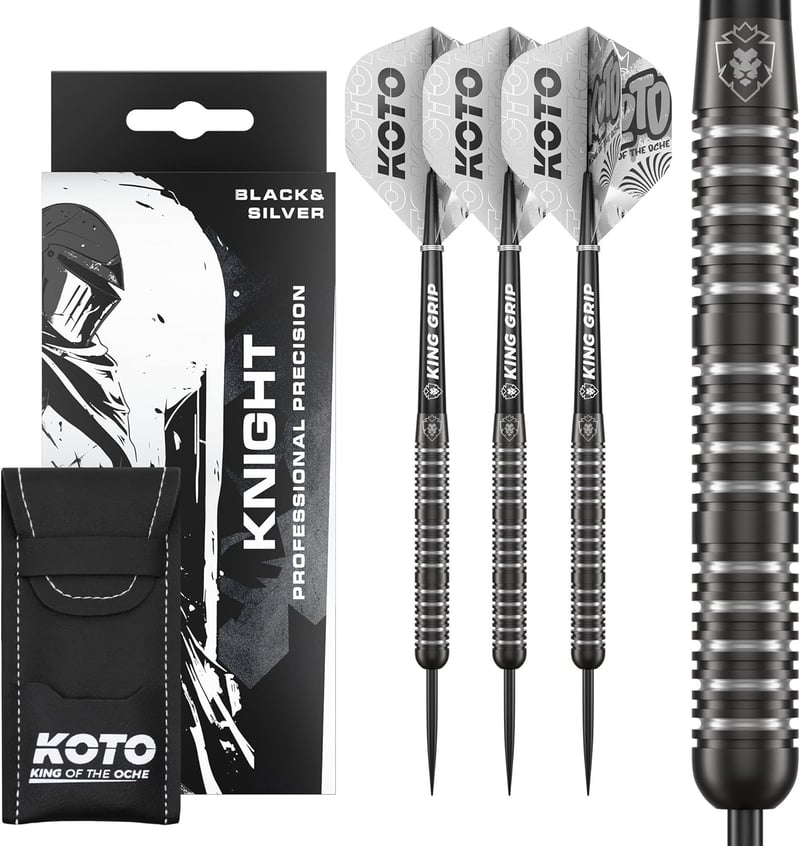KOTO Kight Darts 80% Volfrám Fekete-Ezüst 3 Hegyű Szett