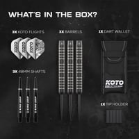 KOTO Kight Darts 80% Volfrám Fekete-Ezüst 3 Hegyű Szett 4