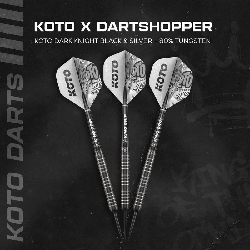 KOTO Kight Darts 80% Volfrám Fekete-Ezüst 3 Hegyű Szett