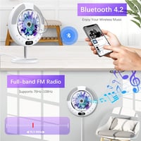 KOVCDVI Bluetooth CD Lejátszó Fali Szerelésű Érintőgombos Hangszóróval FM Rádió USB AUX LCD Kijelző Távirányító Portalanító Fedél 4