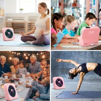 KOVCDVI CD Lejátszó Bluetooth 5.1 Rádióval, 5W Dupla Hangszóró, Távirányító, USB/SD Kártya Lejátszás, FM Rádió - Rózsaszín 7