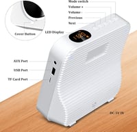KOVCDVI CD Lejátszó Bluetooth 5.1 Rádióval - 5W Dupla Hangszóró, Távirányító, USB/SD Kártya Lejátszás, FM Rádió, Fehér 8