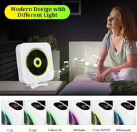 KOVCDVI CD Lejátszó Bluetooth Hangszóróval Fali Szereléshez FM Rádió USB TF Kártya AUX LCD Kijelző Távirányító 3