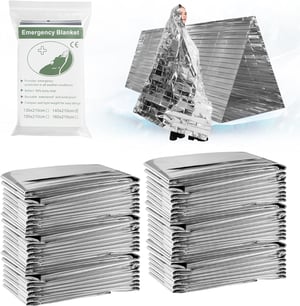 Kovshuiwe aluminijska termo deka, folija za spašavanje, 10 komada - srebrna - 210x140 cm