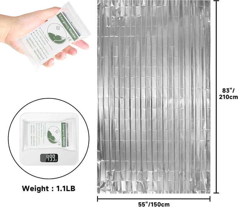 Kovshuiwe Mentőplaid 10 db Ezüst Alumínium Hőtakaró 210x140cm