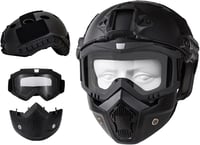 Koyheng Airsoft Sisak Teljes Arcvédelem Levehető Szemüveggel és NVG Tartóval 1