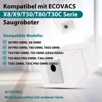 Koyieioo 12 ks náhradných vreciek na prach pre robotický vysávač Ecovacs Deebot T50 / T50 PRO Gen2 / Gen3, kompatibilné, veľká kapacita 3,5 l 2