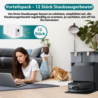 Koyieioo 12 ks náhradných vreciek na prach pre robotický vysávač Ecovacs Deebot T50 / T50 PRO Gen2 / Gen3, kompatibilné, veľká kapacita 3,5 l 6