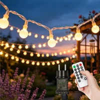 Kozamas LED svjetlosni lanac za vanjsku upotrebu 39 m, 300 LED žaruljica, IP44 vodootporan, topla bijela, s prigušivanjem, daljinskim upravljačem i timerom, 8 načina rada, za vrt, balkon, božićna dekoracija 1