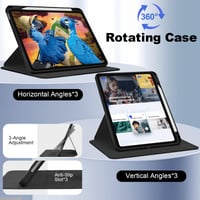 Obal otočný o 360° pre iPad Air 11" M4 2026/M3 2025/M2 2024 a iPad Air 10,9" 4./5. gen. s akrylátovým priehľadným zadným krytom a držiakom na pero 2