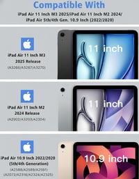 Obal otočný o 360° pre iPad Air 11" M4 2026/M3 2025/M2 2024 a iPad Air 10,9" 4./5. gen. s akrylátovým priehľadným zadným krytom a držiakom na pero 8