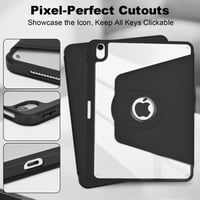 Obal otočný o 360° pre iPad Air 11" M4 2026/M3 2025/M2 2024 a iPad Air 10,9" 4./5. gen. s akrylátovým priehľadným zadným krytom a držiakom na pero 6