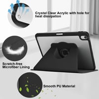 Obal otočný o 360° pre iPad Air 11" M4 2026/M3 2025/M2 2024 a iPad Air 10,9" 4./5. gen. s akrylátovým priehľadným zadným krytom a držiakom na pero 4