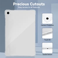 Husă Koze pentru Samsung Galaxy Tab A8 10.5" (SM-X200/X205/X207) - Husă de protecție din silicon TPU subțire și transparentă, rezistentă la șocuri și zgârieturi, carcasă flexibilă pentru partea din spate 3