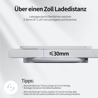 KPON 30mm Láthatatlan Vezeték Nélküli Töltő 10W - Asztal Alá Szerelhető Indukciós Töltő iPhone, Samsung és Huawei Telefonokhoz 4