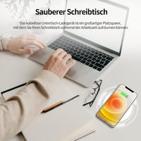 KPON 30mm Láthatatlan Vezeték Nélküli Töltő 10W - Asztal Alá Szerelhető Indukciós Töltő iPhone, Samsung és Huawei Telefonokhoz 2